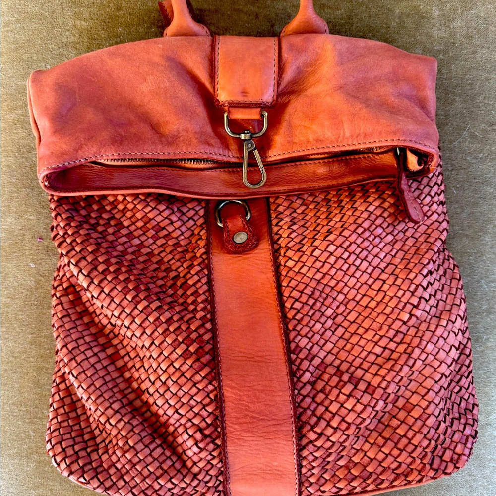 Sundance Liaison woven Brown Leather backpack
